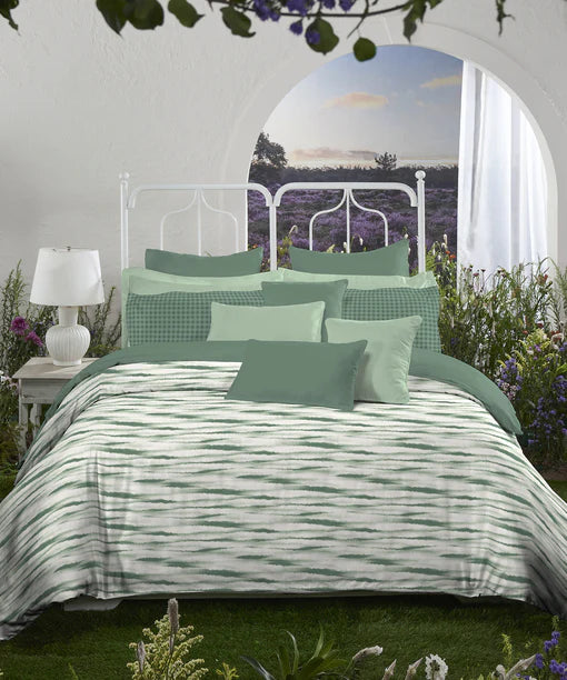 Aroma King Bedsheet Set, Green Apple Tickle|180 TC Cotton|2 Pillow Covers