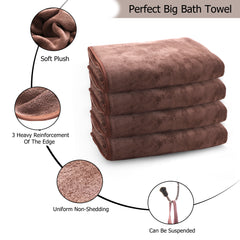 Eversoft Microfiber Premium Bath Towels for Men & Women - Pack Of 4 | 2 Bath & 2 Hand Towel Set Towel Set