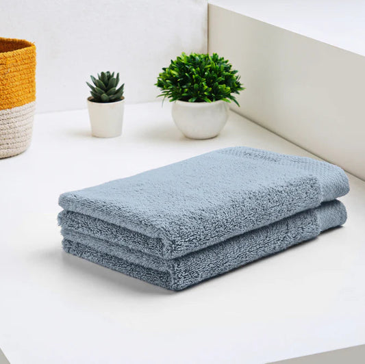 Blue Fog - Light Blue 2 Piece 100% Egyptian Cotton Hand Towel