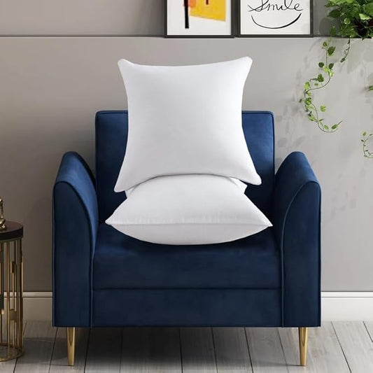 Microfiber Square Cushion for Sofa & Bed Pack of 2 Cushions Filler 14X14 Inch for Decoration Cushion Home_White Color