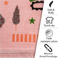 Rangoli Tracktor Kids Bath Towel, 100% Cotton 380 GSM, Towel for Bath Super Soft & Highly Absorbent, Anti-Bacterial & Anti-Odour, Towels for Kid Girls and Boys