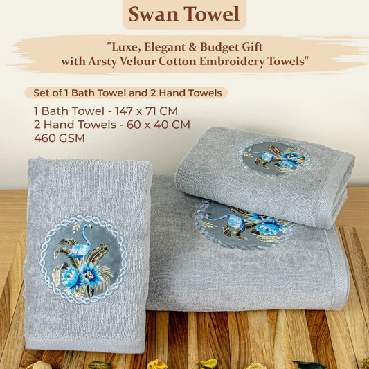 Rangoli Prima Dream 100% Cotton Premium Bath Towels for Men & Women - Pack Of 3 | 1 Bath & 2 Hand Towel Set | 450 GSM Ultra Soft, Super Absorbent & Eco-Friendly Towel Set