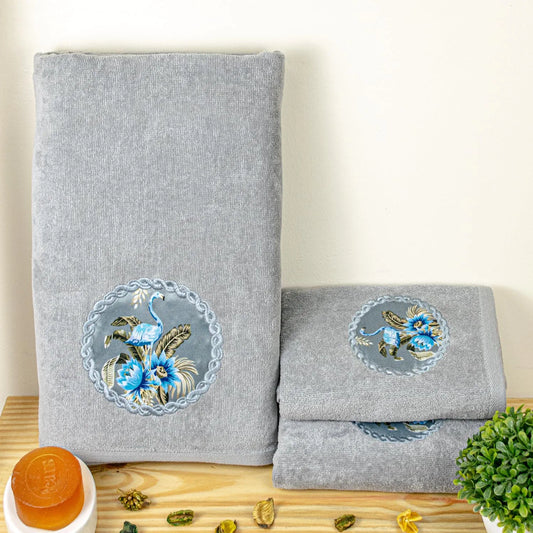 Rangoli Prima Dream 100% Cotton Premium Bath Towels for Men & Women - Pack Of 3 | 1 Bath & 2 Hand Towel Set | 450 GSM Ultra Soft, Super Absorbent & Eco-Friendly Towel Set