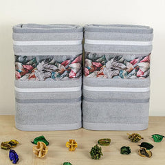 Rangoli Oriental 100% Cotton, Hand Towel 450 GSM Pack of 2 | Hanging Towel Soft, Luxury & Highly Absorbent Towels |Men & Women | Fade Resistant & Multipurpose Hand Towels, 40x60 Cm, Grey