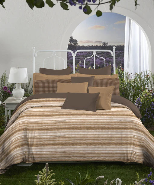 Aroma King Bedsheet Set, Sandalwood Ash|180 TC Cotton|2 Pillow Covers
