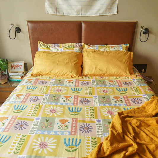 Floral Tiles Flat Sheet
