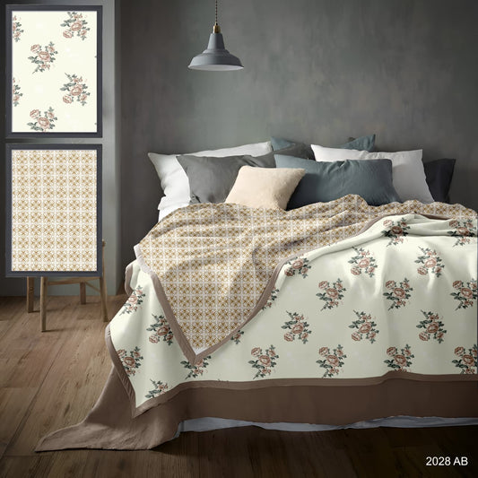 Florida Pure Cotton Dohar for Single Bed Pack Of 2 – 100% Cotton Reversible
